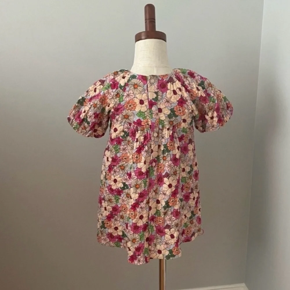 ZARA TODDLER GIRL TEXTURED FLORAL DRESS